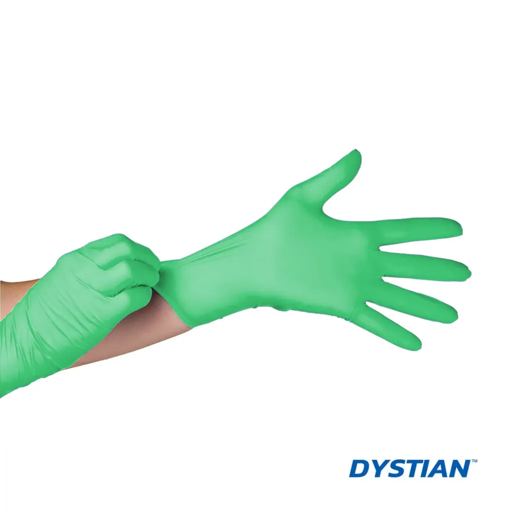 Biodegradable green nitrile gloves